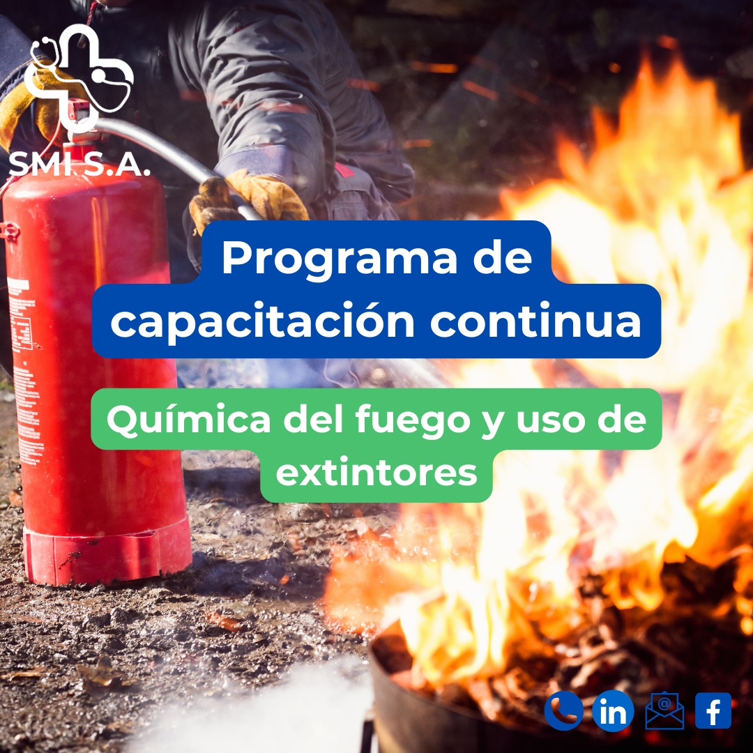 Capacitación química del fuego y uso de extintores